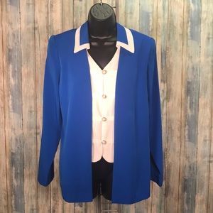 Leslie belle button down blazer business jacket